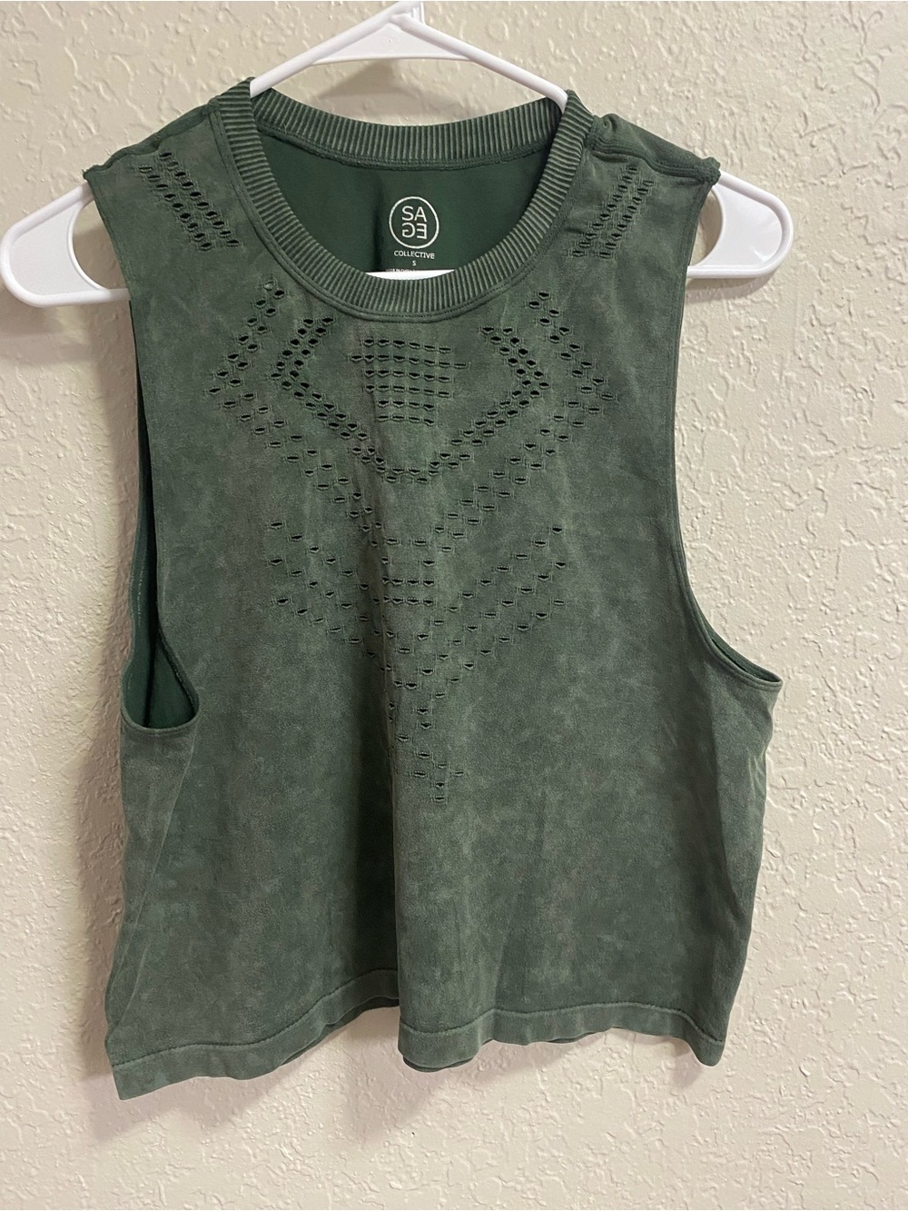 Sage Olive Green Knit Sleeveless Tank by Sage